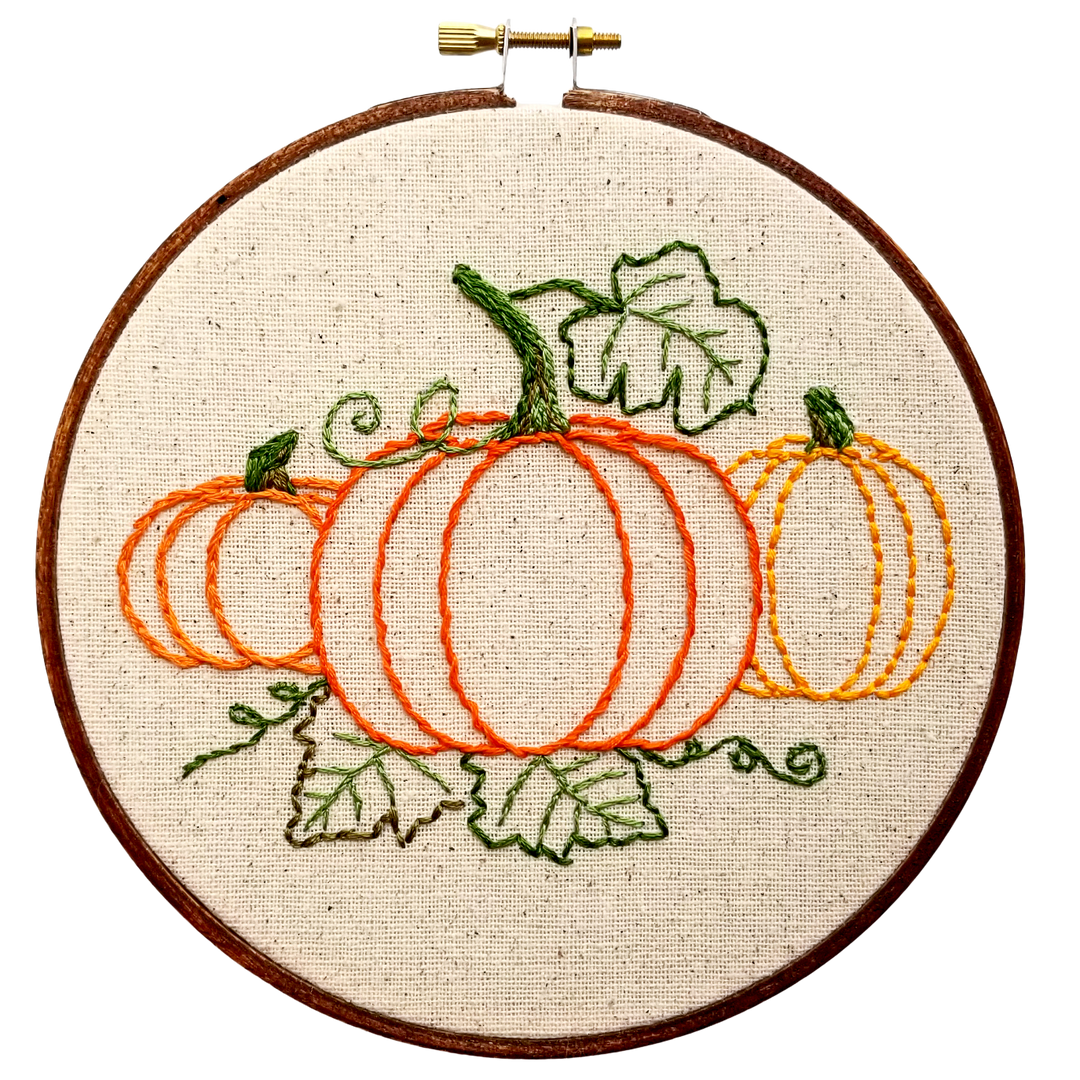 Pumpkin Trio Hand Embroidery Project