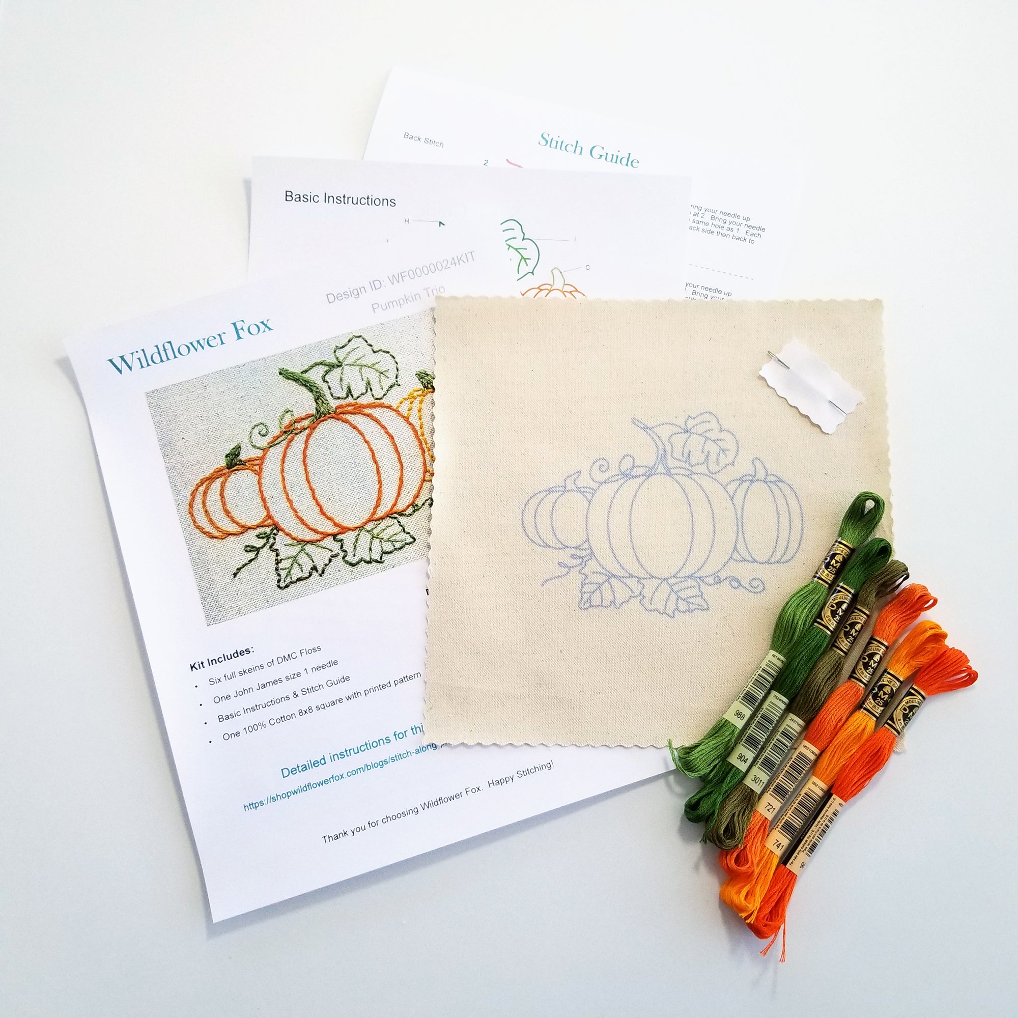 Wildflower Fox Embroidery Kits