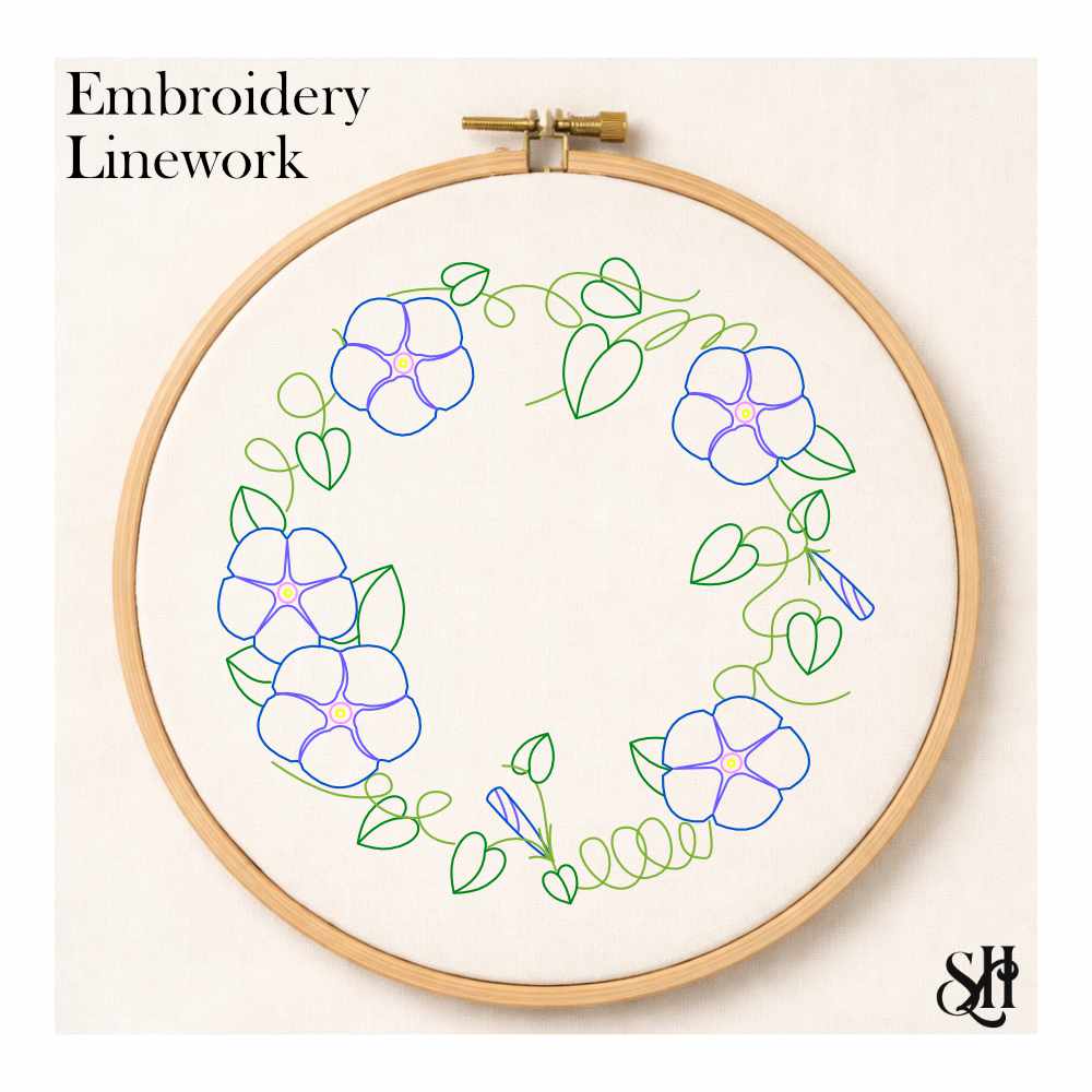 Morning Glory Hand Embroidery Design - PDF Digital Download
