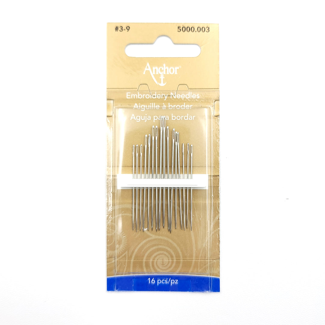 Anchor Embroidery Needles Sizes 3-9